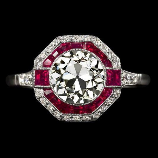 natural round diamond 5ct ring front view