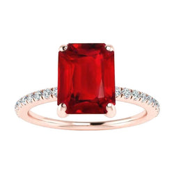 Emerald Ruby Gem-Stone Natural Earth Mined Diamond Wedding Ring 11.25 Carats Rose Gold 14K