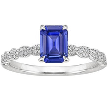Engagement Ring Twist Style Blue Sapphire & Diamond 4.50 Carats