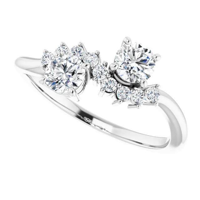 Engagement Round Diamond Ring 1.50 Carats White Gold 14K Jewelry
