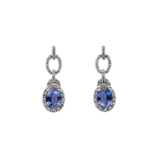 Fancy Sri Lanka Sapphire And Diamond Earrings 6 Carats New