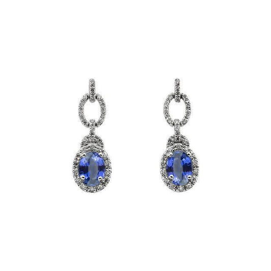 Fancy Sri Lanka Sapphire And Diamond Earrings 6 Carats New