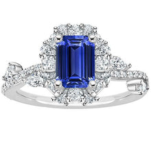Flower Style Ring Emerald Sri Lankan Sapphire & Diamond 5 Carats