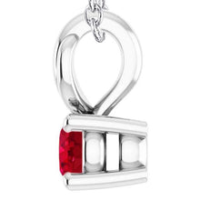 Four Prong Round Ruby Pendant 1 Carat
