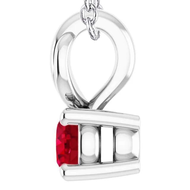 Four Prong Round Ruby Pendant 1 Carat