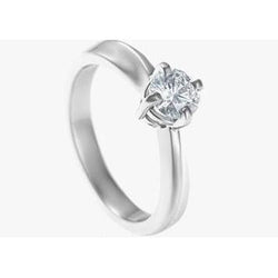 Four Prong Set 0.75 Carat Solitaire Natural Earth Mined Diamond Ring White Gold 14K