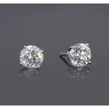 Four Prong Setting Round Diamond Stud Earring 1.50 Carats