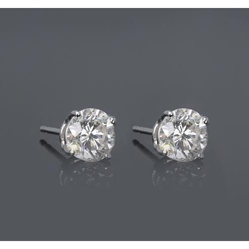 Four Prong Setting Round Diamond Stud Earring 1.50 Carats
