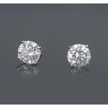 Four Prong Setting Round Diamond Stud Earring 1.50 Carats