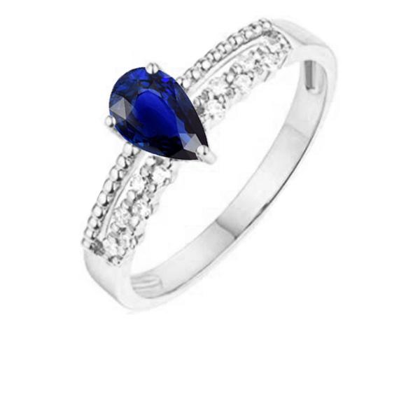 Gemstone Anniversary Ring Blue Sapphire & Diamonds 2.50 Carats