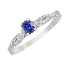 Gemstone Ceylon Sapphire Ring Twisted Shank & Diamonds 3.50 Carats