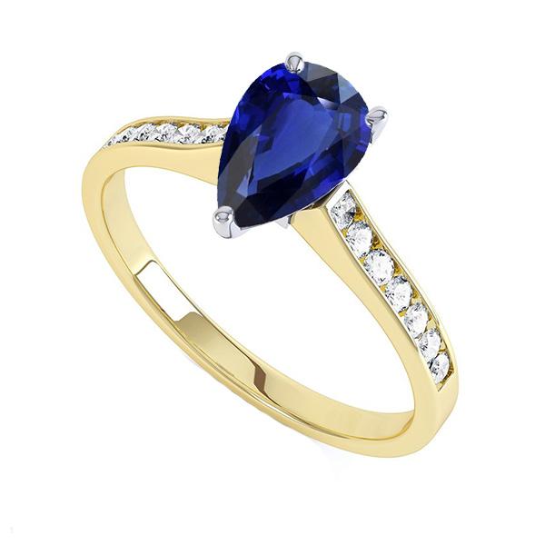 Gemstone Jewelry Ceylon Sapphire Ring Channel Set Diamonds 4 Carats