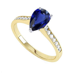 Gemstone Jewellery Ceylon Sapphire Ring Channel Set Natural Earth Mined Diamonds 4 Carats