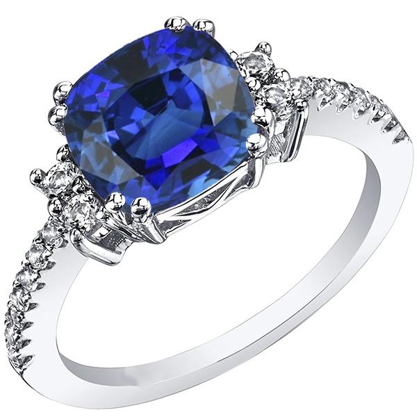 Gemstone Jewelry Cushion Cut Sri Lankan Sapphire Ring 4.50 Carats