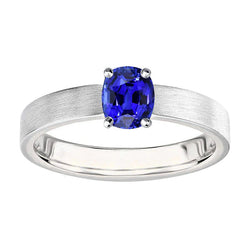 Gemstone Solitaire Ring Oval Natural Blue Sapphire 1.50 Carats