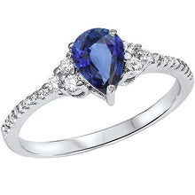 Gemstone Wedding Ring Blue Sapphire & Pave Set Diamonds 3 Carats