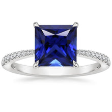 Gold Diamond Engagement Ring Ceylon Sapphire With Accents 5.50 Carats