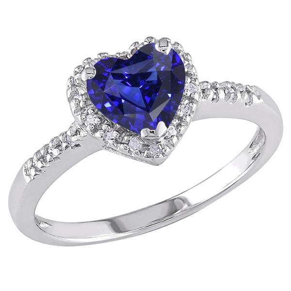 Gold Diamond Jewelry Halo Heart Sri Lankan Sapphire Ring 3.50 Carats