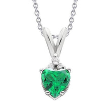 Green Emerald And Diamond Pendant Necklace 3.30 Carat WG 14K