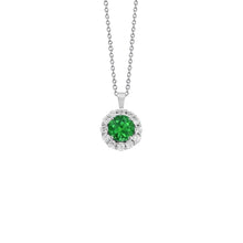Green Emerald And Diamond Pendant Necklace 4.65 Carats White Gold 14K