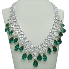Green Emerald And Diamonds Necklace Bridal Jewelry 226.60 Carats