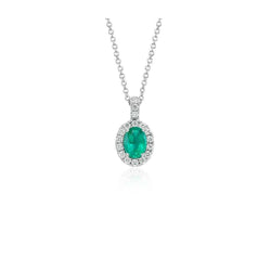 Green Emerald & Natural Earth Mined Diamond Gemstone Pendant With Chain 6.50 Carats
