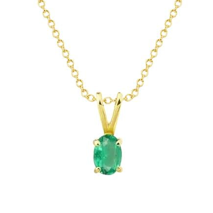 Green Emerald Gemstone Pendant Necklace 4 Carats 14K Yellow Gold New
