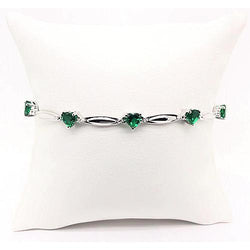 Green Emerald Heart Shape Natural Earth Mined Diamond Bracelet 9.54 Carats Jewellery