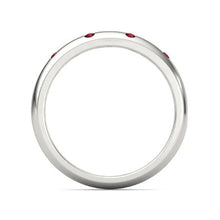 Gypsy Diamond Comfort Fit Ruby Band 1.10 Carats White Gold 14K