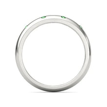 Gypsy Diamond Green Emerald Band 1.10 Carats White Gold 14K