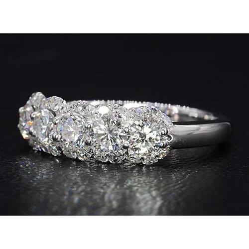 Half Eternity Diamond Band 4.50 Carats White Gold Jewelry New