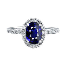 Halo Ceylon Sapphire Oval Diamond Anniversary Ring 3.50 Carats