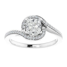 Halo Cushion Old Mine Cut Diamond Ring Twisted Style 5 Carats