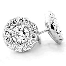 Halo Diamond Stud Earrings 1.80 Carats