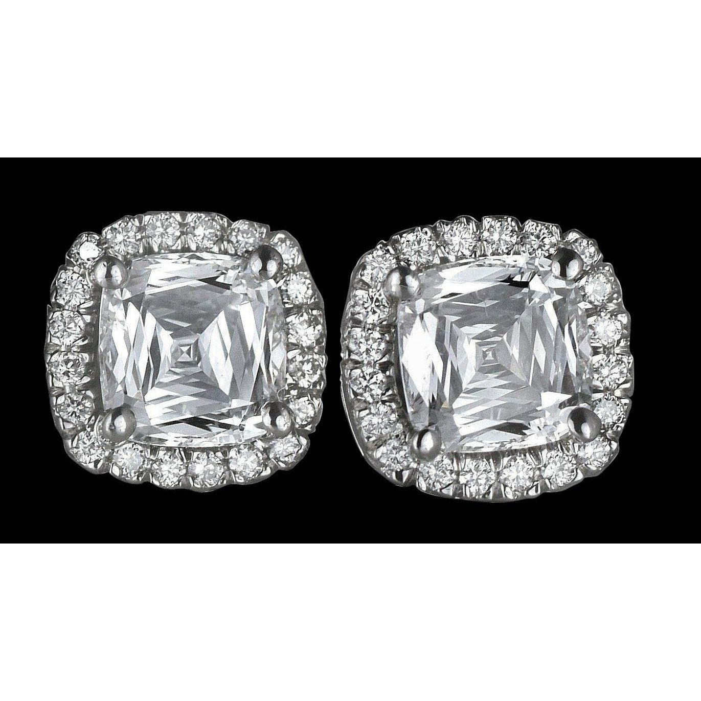Halo Diamond Stud Earrings Natural Diamond Earring 2.24 Carats