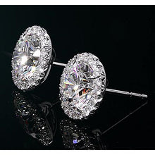 Halo Diamond Studs 2 Carats White Gold