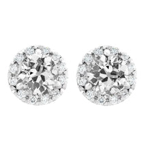 Halo Old Miner Diamond Studs 8 Carats Prong Set White Gold 14K