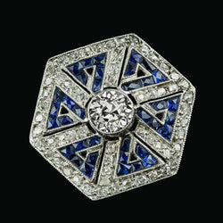 Halo Ring Bezel Set Round Old Miner Natural Earth Mined Diamond Blue Sapphire 5.50 carats