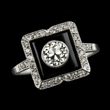 Halo Round Old Miner Diamond Ring Black Rhodium & Gold 3.25 Carats