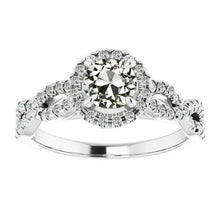 Halo Round Old Miner Diamond Ring Pave Infinity Style 5.50 Carats