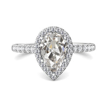 Halo Round & Pear Old Miner Diamond Ring 5 Prong Set 5.50 Carats