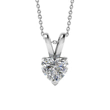 Heart Cut Diamond Necklace Pendant 1 Carat White Gold 14K Jewelry