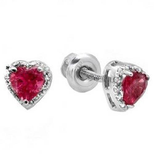 Heart Cut Pink Tourmaline With Diamond Studs Earring 16.40 Carats