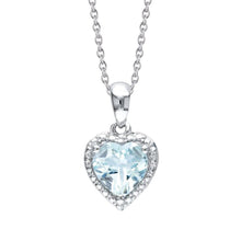 Heart Shape Aquamarine 10 Carat Pendant With Chain White Gold 14K
