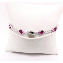 Heart Shape Rhodolite Garnet Diamond Bracelet 9.54 Carats Jewelry New