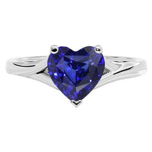 Heart Solitaire Gold Sapphire Ring Split Shank 2.50 Carats