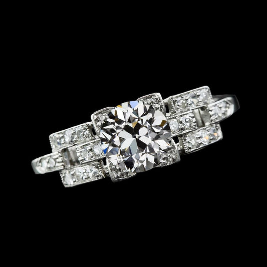Ladies Anniversary Ring Old Cut Round Diamonds 3.25 Carats Milgrain