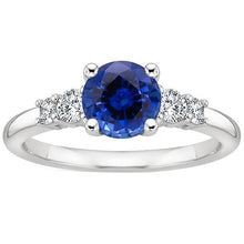 Ladies Diamond Jewelry Round Ceylon Sapphire Five Stone 2.50 Carats