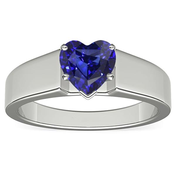 Ladies Jewelry Solitaire Ring Heart Cut Sri Lankan Sapphire 2 Carats