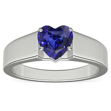 Ladies Jewelry Solitaire Ring Heart Cut Sri Lankan Sapphire 2 Carats